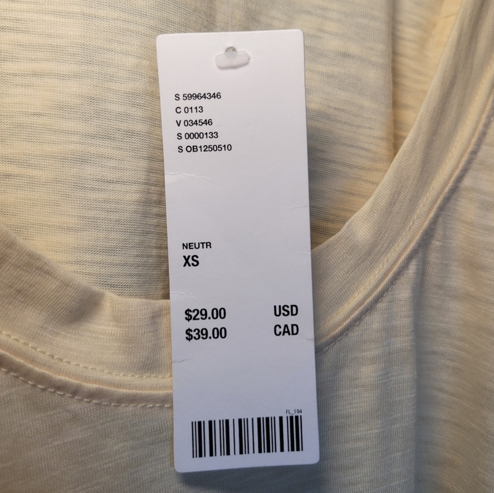 NWT Out From Under Urban Outfitters Sleeveless Hi-Lo Tank Womens SizeXS LtYellow - Picture 8 of 9